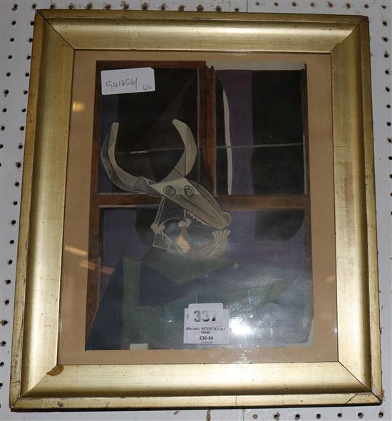 Abstract picture in a gilt frame